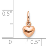 14K Rose Polished 3-D Puffed Heart Charm K794
