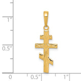 14k Polished Eastern Orthodox Cross Pendant C3835