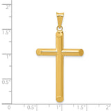 14k 3-D Polished Hollow Cross Pendant K3611