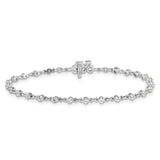 14k White Gold Complete 2.25 carat Round A Diamond 2-prong 7 inch Tennis Bracelet X10018WA