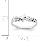 14K White Gold Polished Wave Ring D4708