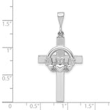 14k White Gold Claddagh Cross Pendant K459