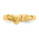 14k Polished Adjoining Hearts Ring K5744