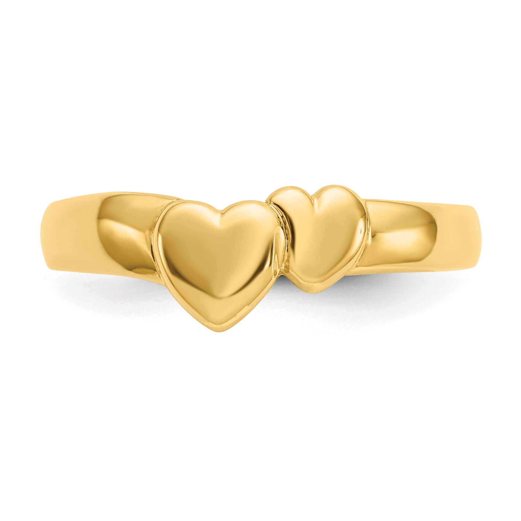 14k Polished Adjoining Hearts Ring K5744
