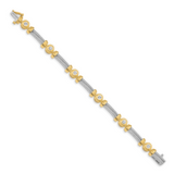 14k Two-tone Complete 1.4 carat Round AA Diamond Bezel and Twisted Bar 7 inch Bracelet X2015AA