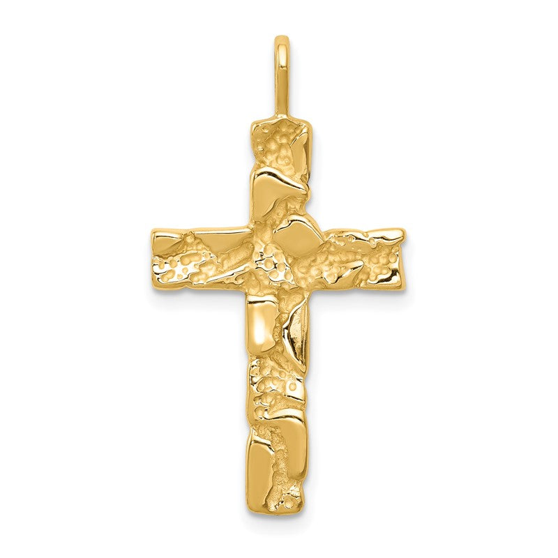 14k Nugget Cross Pendant C1480