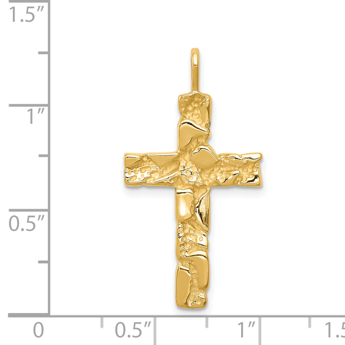 14k Nugget Cross Pendant C1480