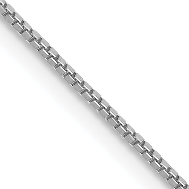 14K White Gold 14 inch .7mm Box with Lobster Clasp Chain WLB050L