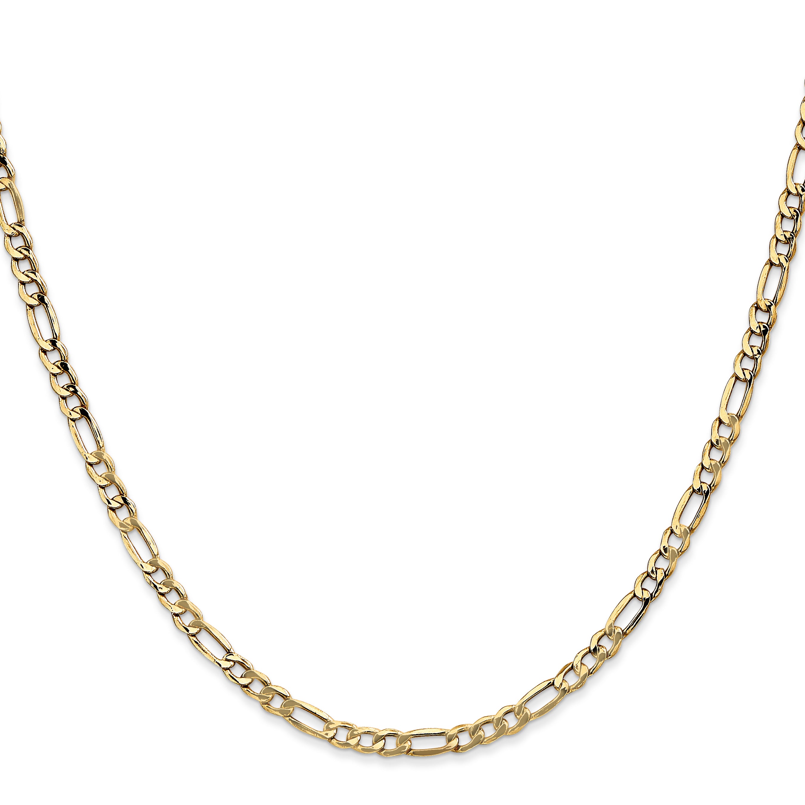 14K 10 inch 3.5mm Semi-Solid Figaro with Lobster Clasp Anklet BC93