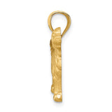 14K Satin Diamond-cut Golden Retriever Dog Pendant C4733