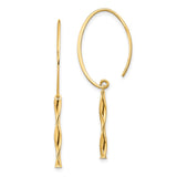 14K Twisted Bar Dangle Wire Earrings TH985