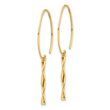14K Twisted Bar Dangle Wire Earrings TH985