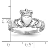 14k White Gold Polished Claddagh Ring K5934