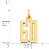 14k Small Elongated Number 60 Charm LES60