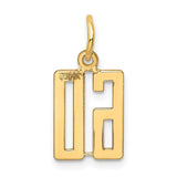 14k Small Elongated Number 60 Charm LES60