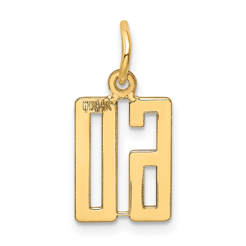 14k Small Elongated Number 60 Charm LES60