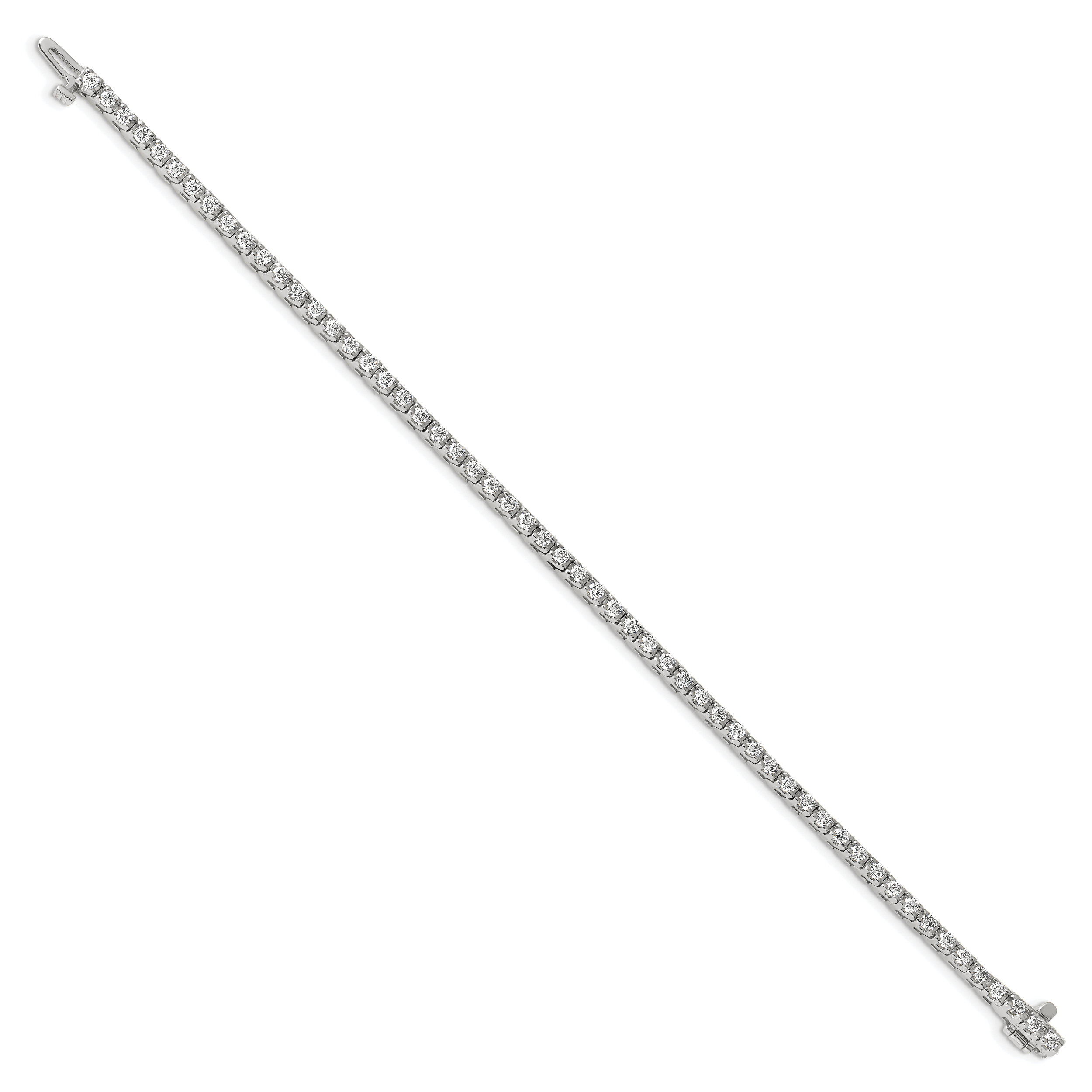 14k White Gold Complete 2.18 carat Round AA Diamond 4-prong 7 inch Tennis Bracelet X731WAA