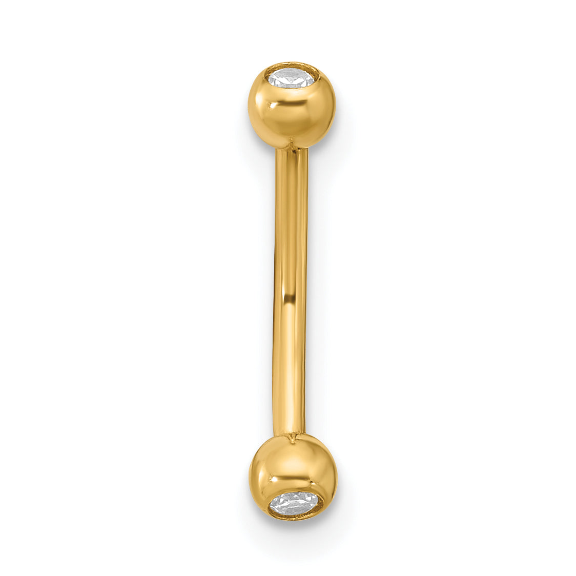14k 16 Gauge CZ Eyebrow Jewelry BD127