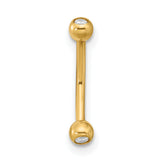 14k 16 Gauge CZ Eyebrow Jewelry BD127