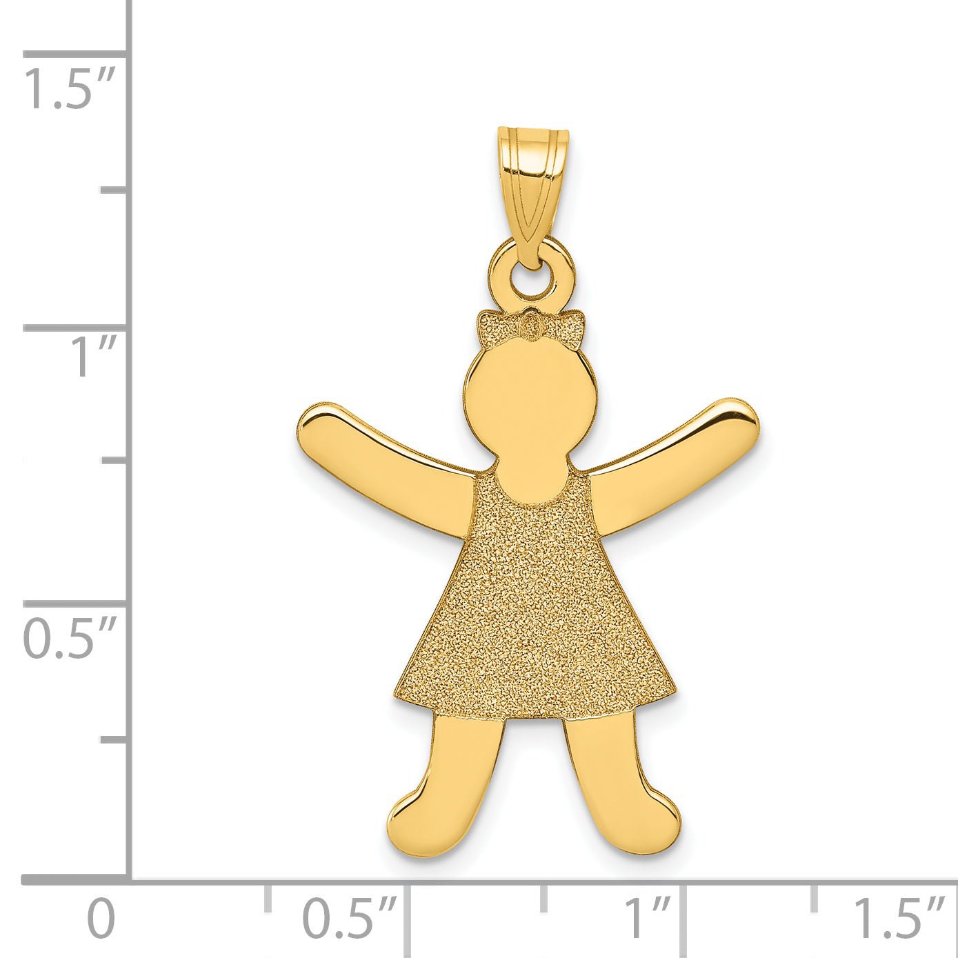 14k Laser Cut Girl Charm A9265