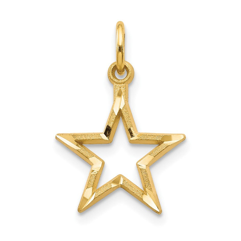 14k Diamond-cut Star Charm C1114