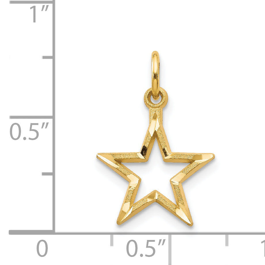 14k Diamond-cut Star Charm C1114