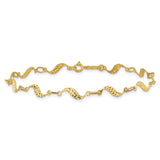 14k Diamond-cut Wavy Link 7.5 inch Bracelet FB1324