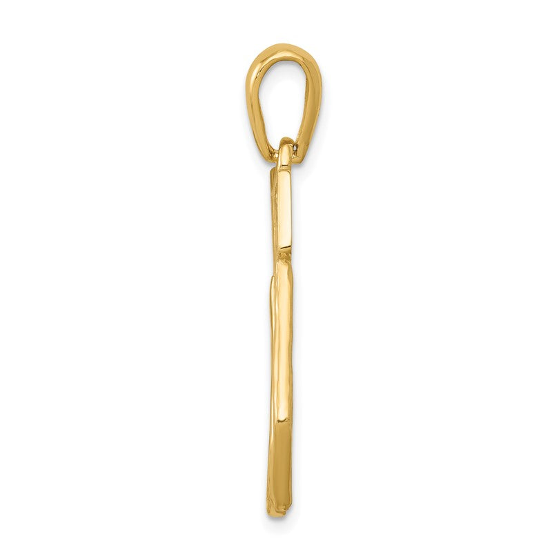 14k Large Filigree Chai Pendant D1703