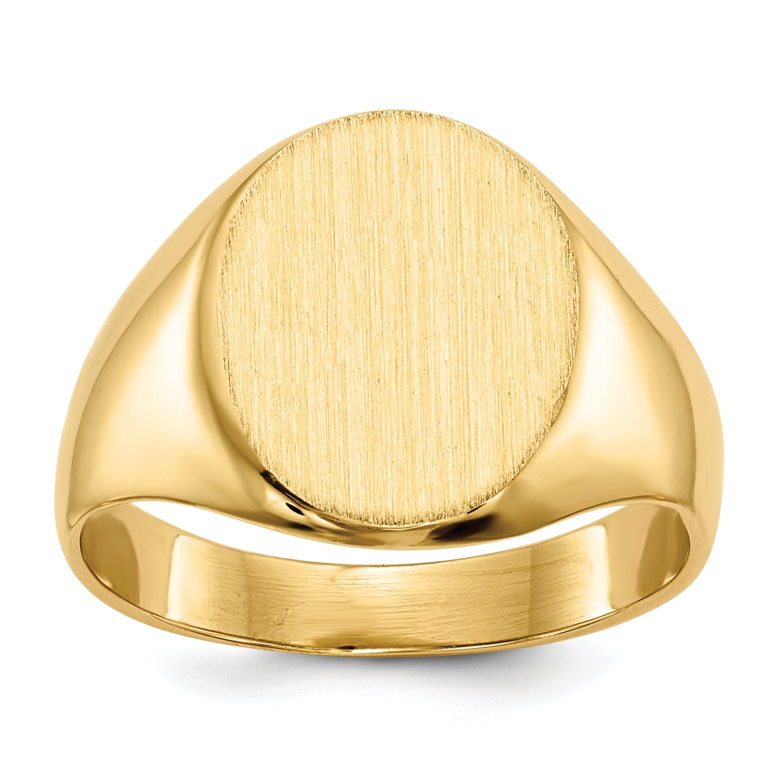 14k 10.5x12.0mm Oval Closed Back Signet Ring RS141