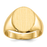 14k 10.5x12.0mm Oval Closed Back Signet Ring RS141