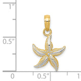 14K with White Rhodium Starfish Pendant K2953