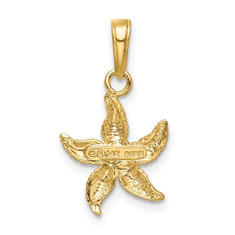 14K with White Rhodium Starfish Pendant K2953