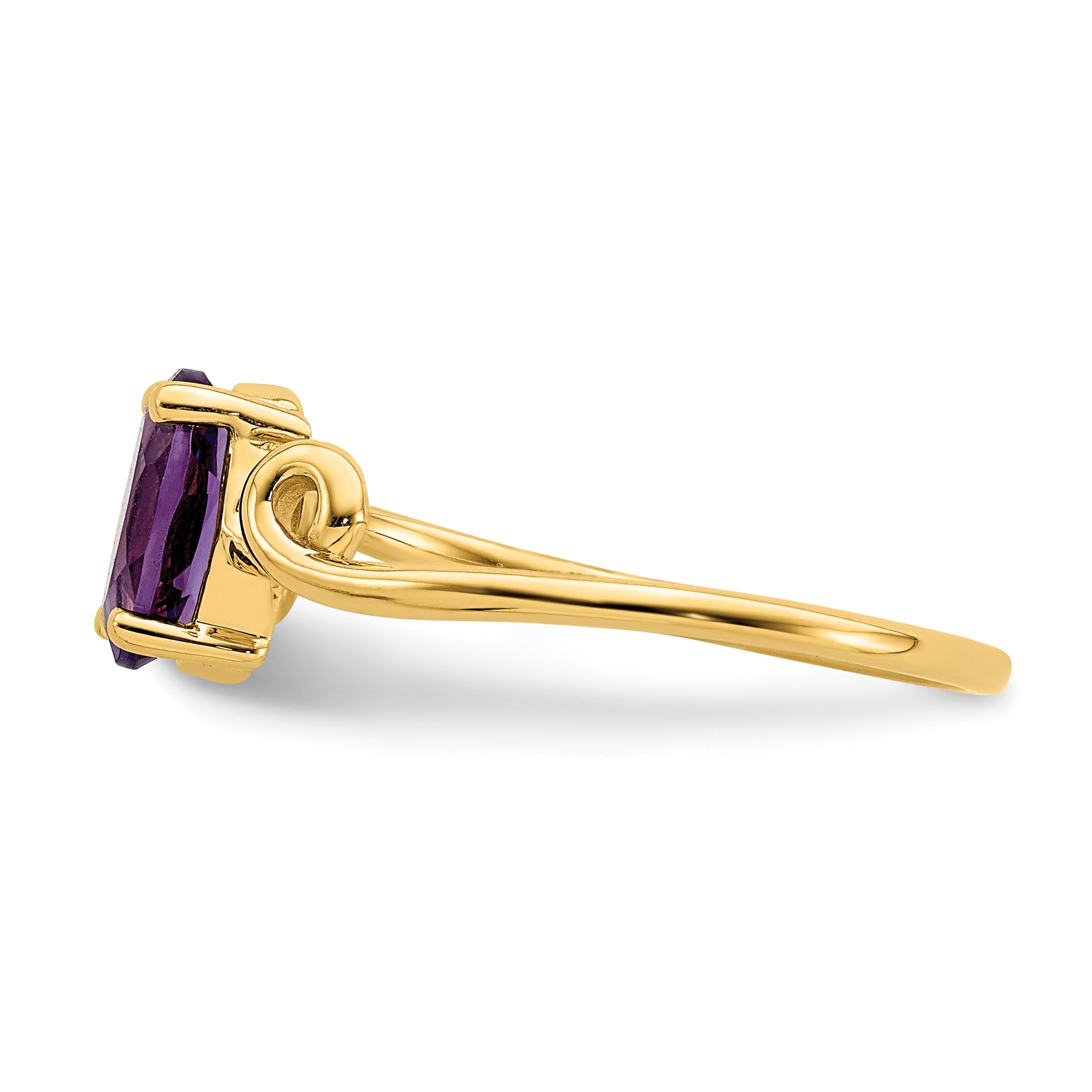 14k 7x5mm Oval Amethyst Twist Ring Y4663AM