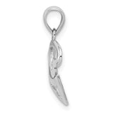 14k White Gold Polished Cut-out 3-Heart Pendant K5857
