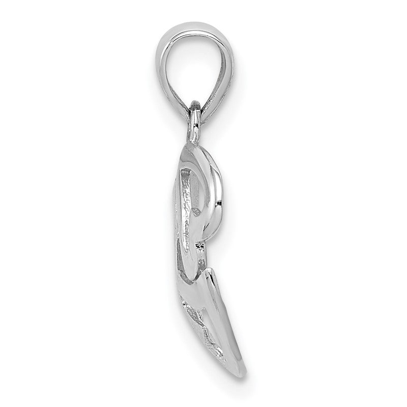 14k White Gold Polished Cut-out 3-Heart Pendant K5857