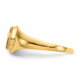 14k Polished Cross Size 3.5 Baby / Childs Ring R192