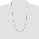 14K White Gold 14 inch 1mm Box with Lobster Clasp Chain WLB100