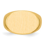 14k 19.0x13.0mm Oval Closed Back Mens Signet Ring RS254