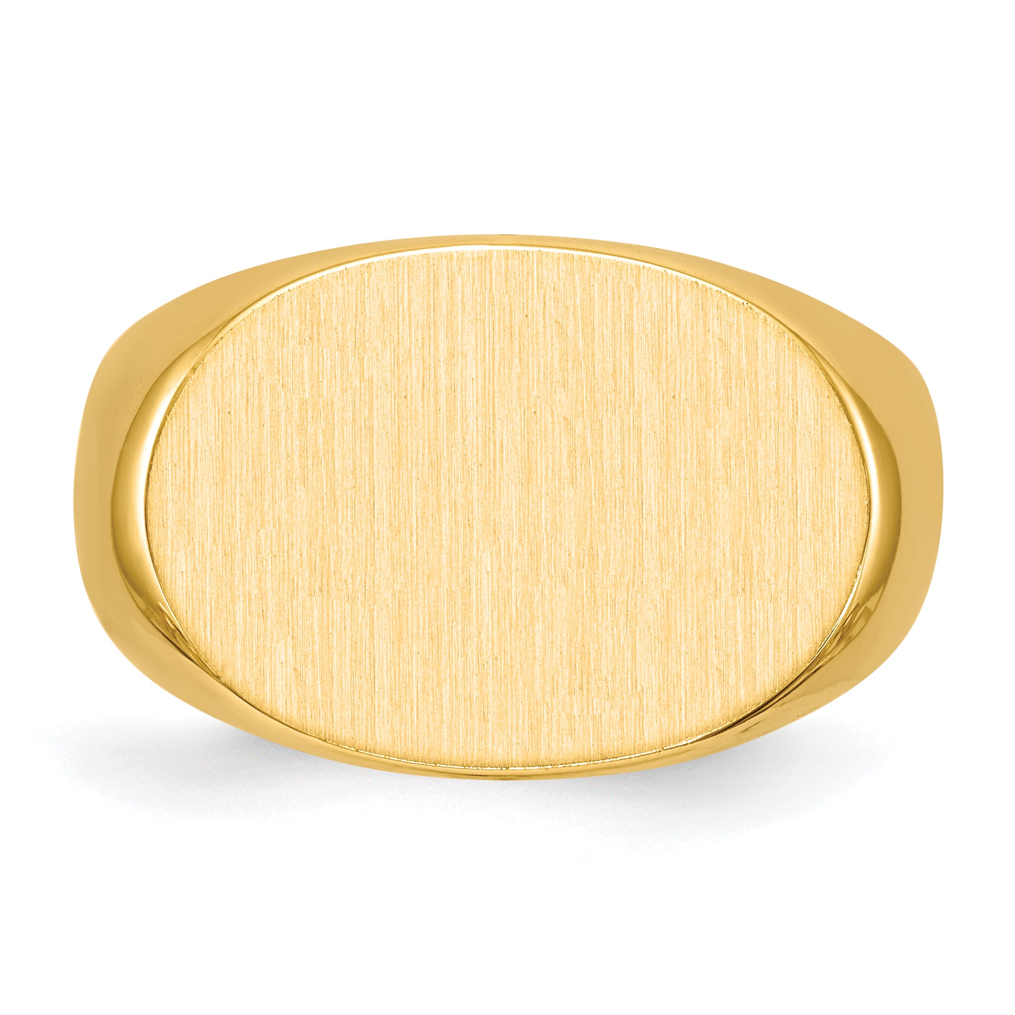 14k 19.0x13.0mm Oval Closed Back Mens Signet Ring RS254