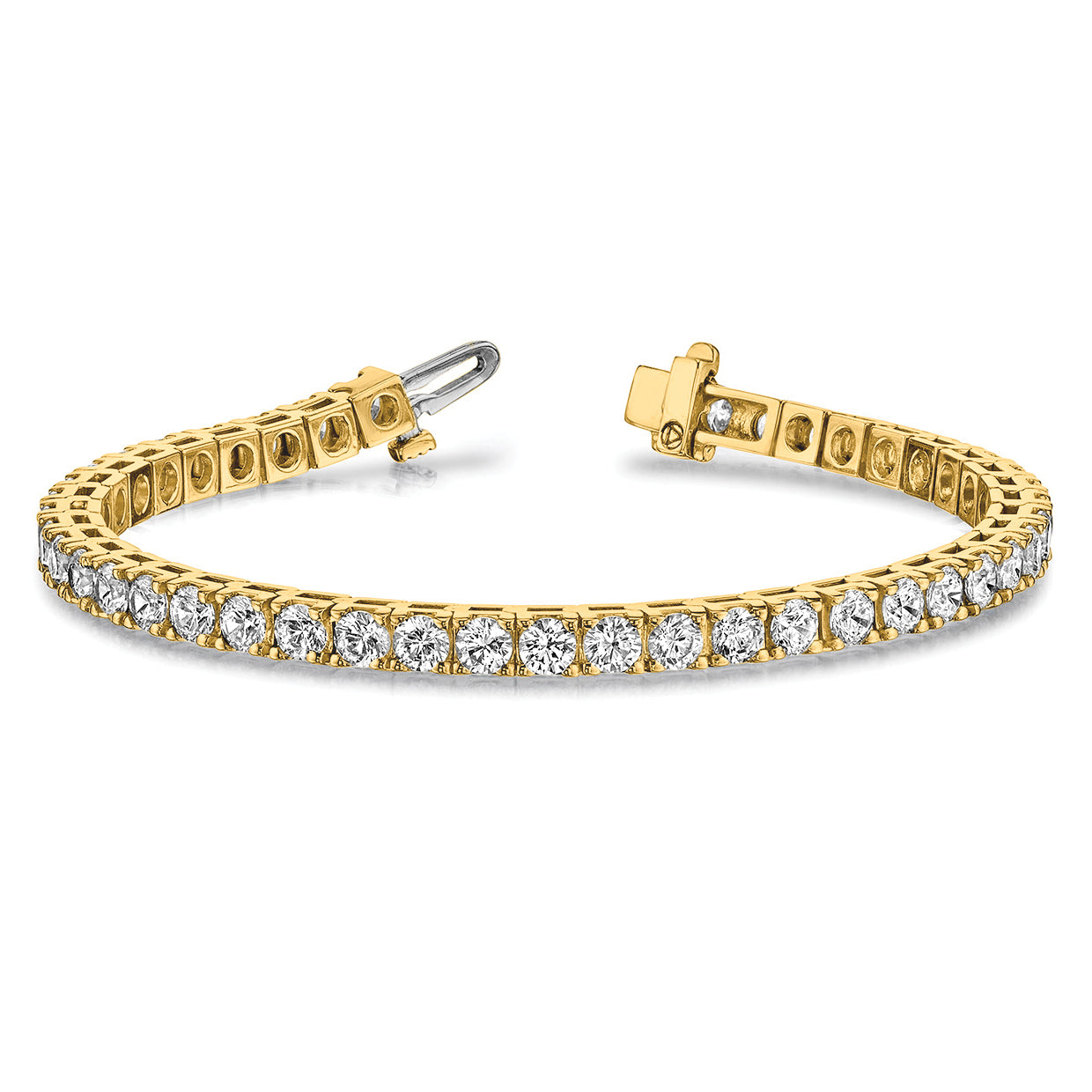 14k Complete 6.6 carat Round AAA Diamond 4-prong 7 inch Tennis Bracelet X2044AAA