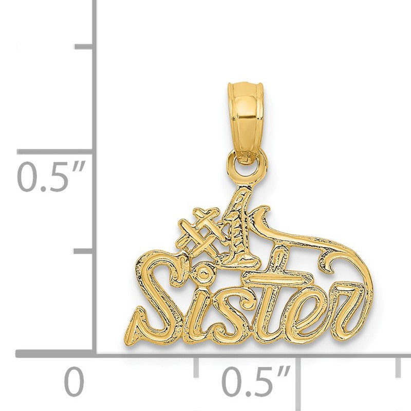 14k #1 SISTER Pendant C3025