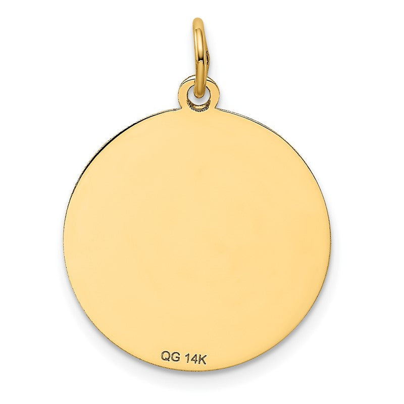 14k POODLE 20mm Engravable Disc Dog Charm XAC376