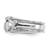 14k White Gold Claddagh Band K565