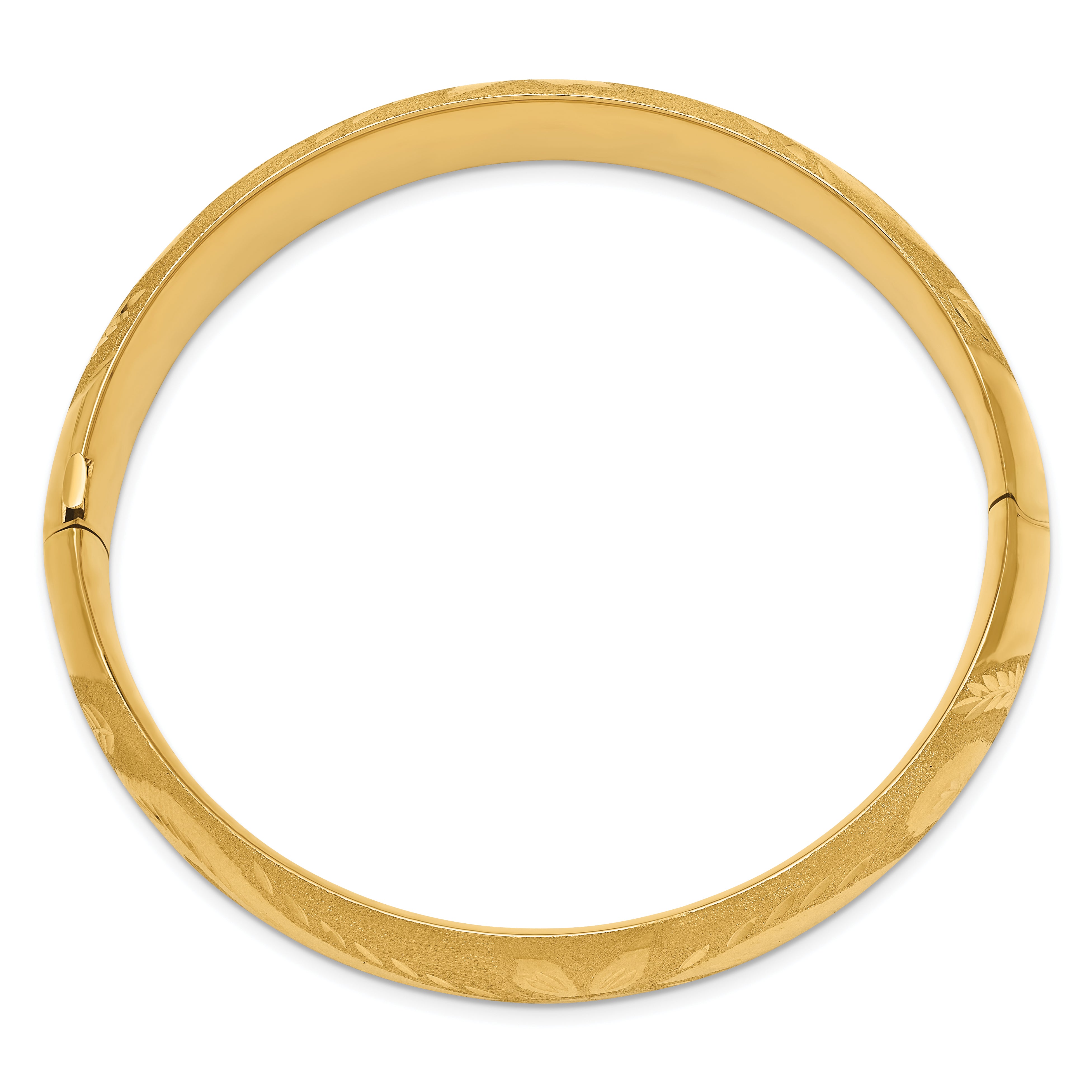 14k 9/16 Florentine Engraved 14.50mm Hinged Round Bangle Bracelet FE9/16