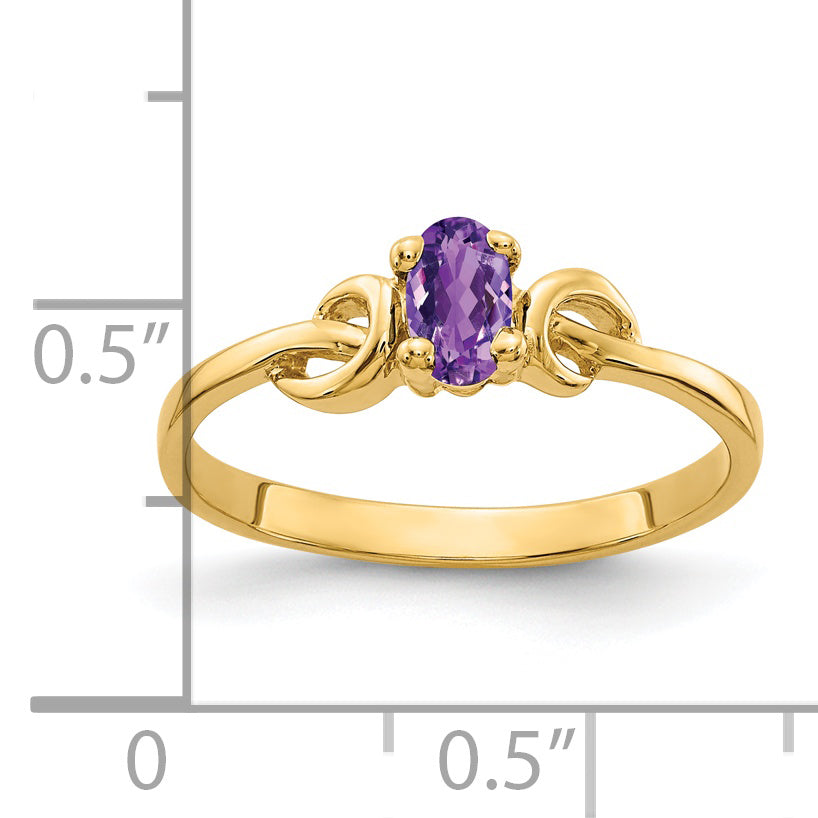 14k 5x3mm Oval Amethyst ring Y4650AM