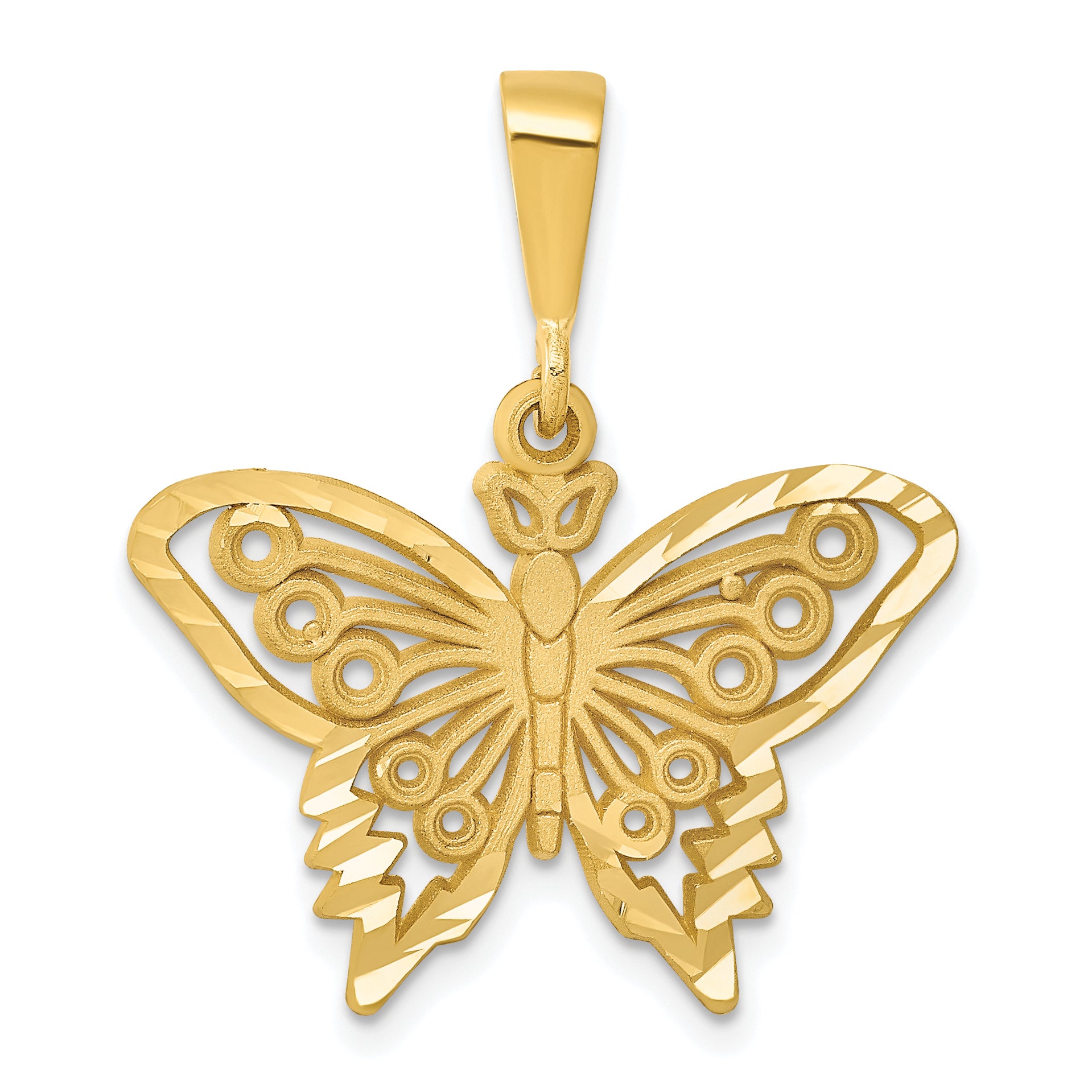 14k Diamond-cut Butterfly Charm C1849