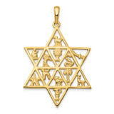 14K 12 Tribes Star Of David Pendant D894