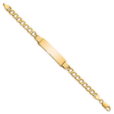 14k Polished Semi-Solid Chain/Solid Plate Curb Link 37.5x10mm Plate 7 inch ID Bracelet DCID142
