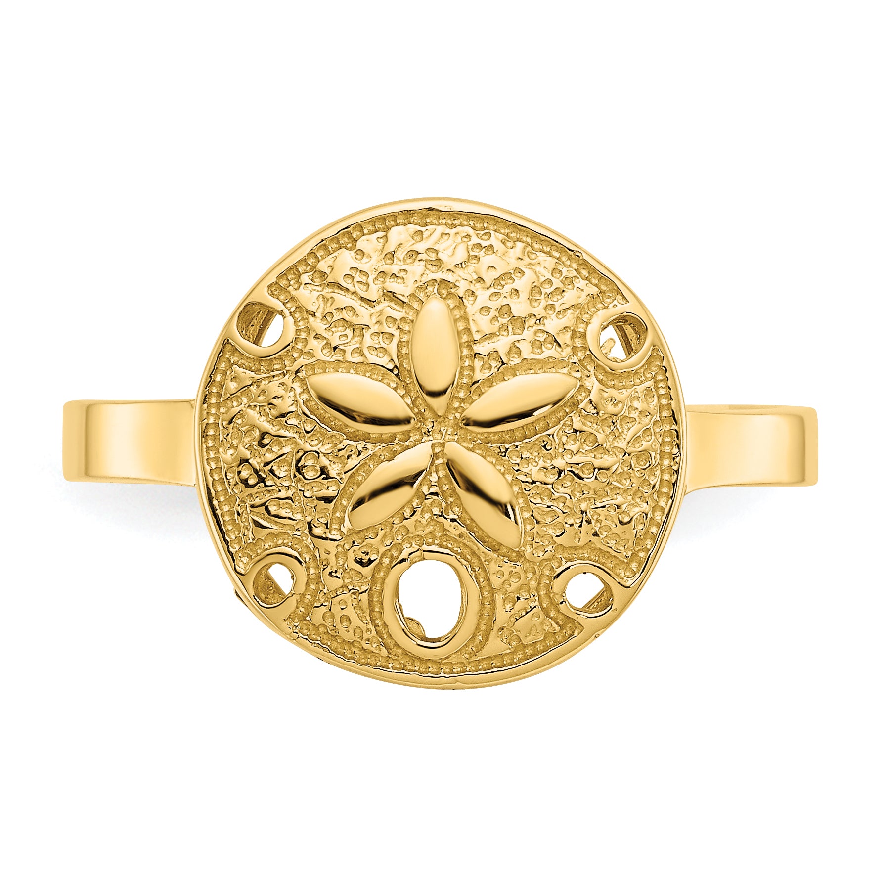 14k Polished Sand Dollar Ring D335