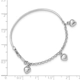 14k White Gold Polished Dangle Heart 6 inch Baby Bracelet BID91